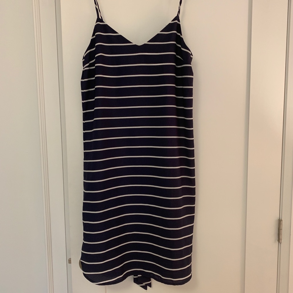 Joe Fresh blue and white striped midi dress